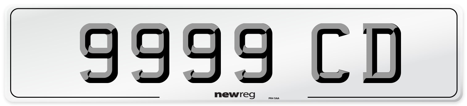 9999 CD Number Plate from New Reg